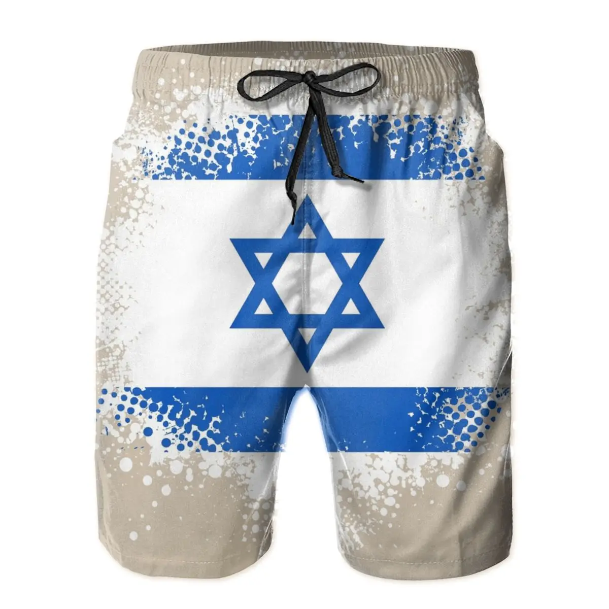 

Мужские спортивные штаны с флагом Израиля, пляжные плавки для серфинга, спортивные быстросохнущие сетчатые ЗАБАВНЫЕ РЕТРО шорты для взросл...