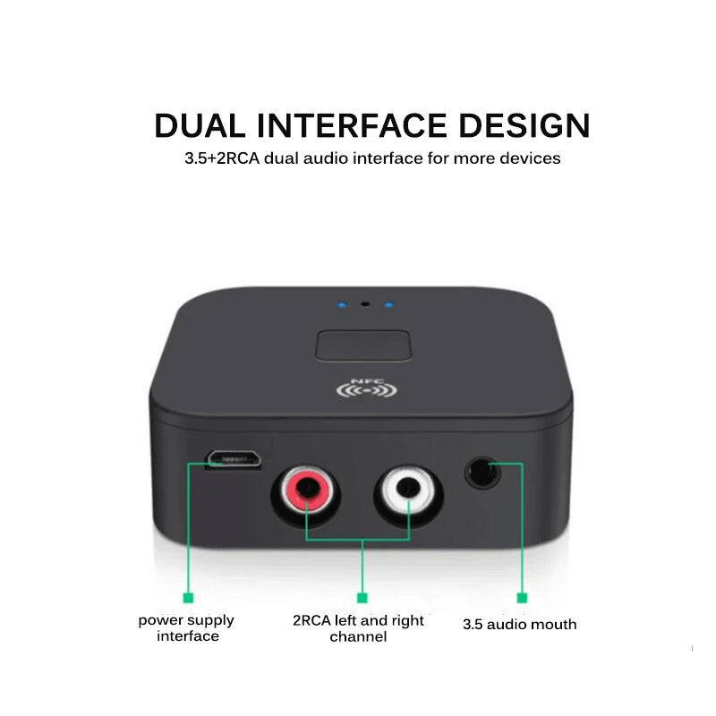 TIOODRE Bluetooth 5 0 приемник APTX LL с поддержкой NFC 3 мм AUX RCA Jack беспроводной адаптер