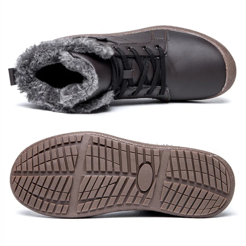 2019 г. Новые мужские ботинки Удобная мужская обувь плюшевые теплые зимние для