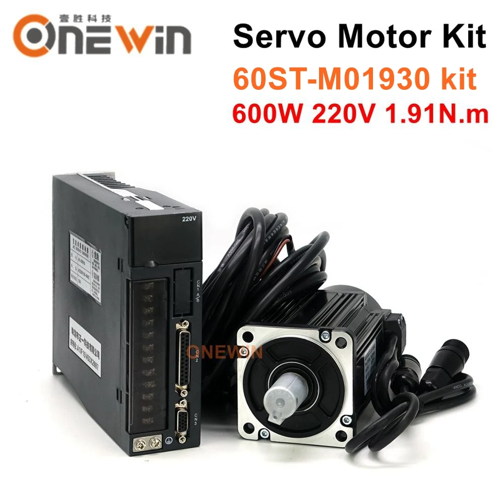 

600W AC servo motor kit 60ST-M01930+A1-SVD15 driver diameter 60mm 220V 1.91NM 3000rpm