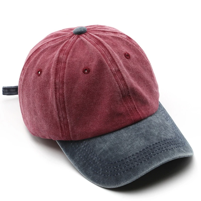 

Vintage Washed Distressed Cotton Baseball Cap Vintage Contrast Color Dad Hat XXFD