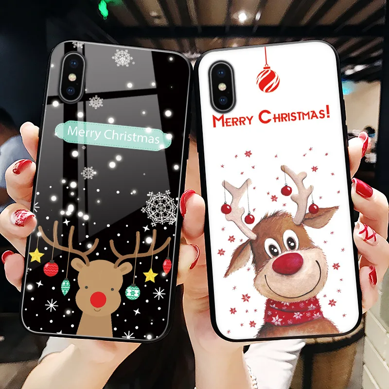 Новый рождественский мобильный телефон чехол зимняя Защитная крышка с рисунком