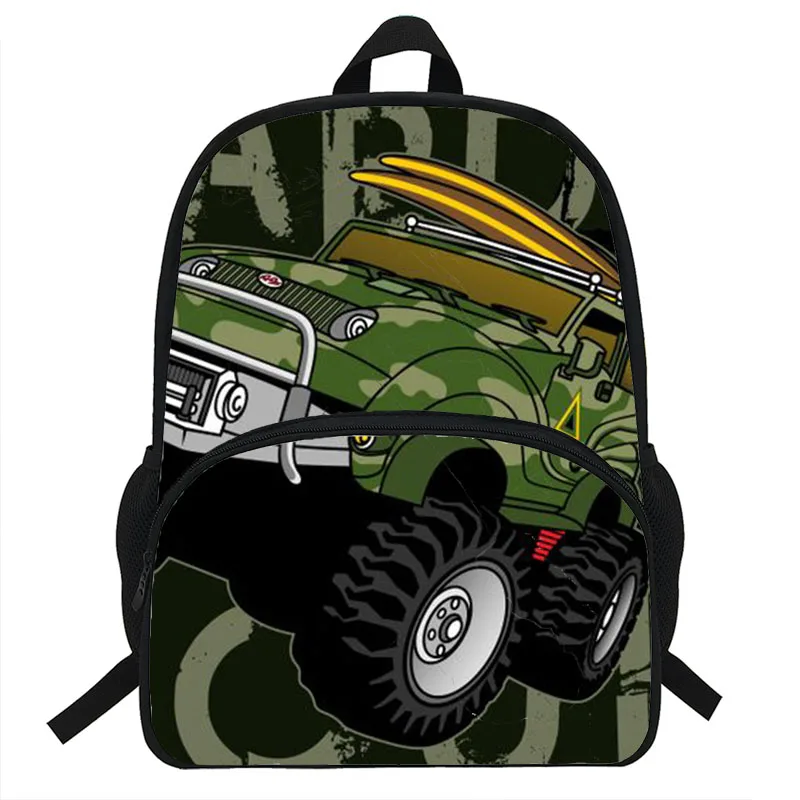 "Школьный ранец для мальчиков-подростков, Детский рюкзак с принтом грузовика для начальной школы, 16 дюймов"