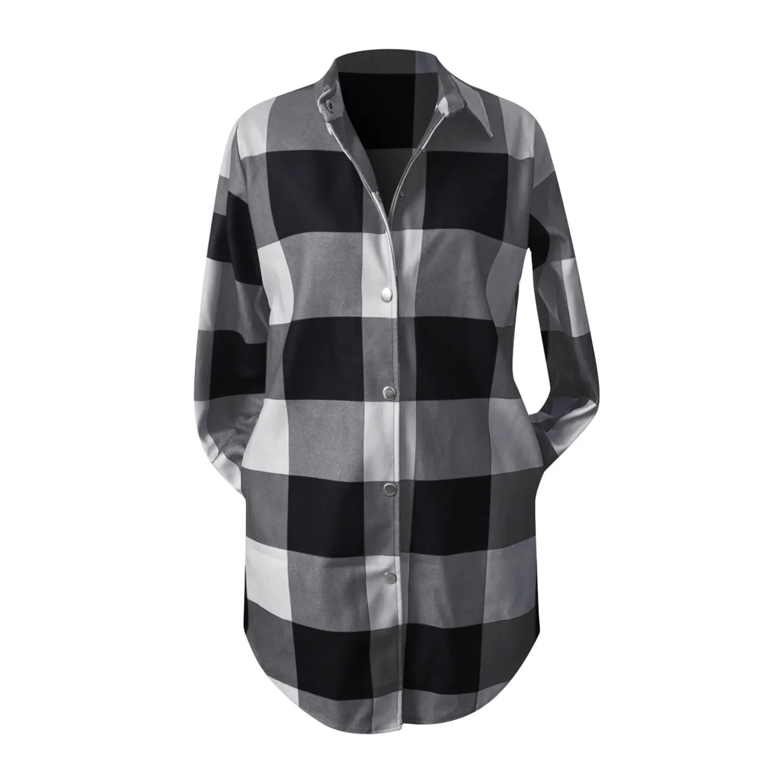 Осенняя клетчатая куртка Женская винтажная уличная одежда в клетку свободные