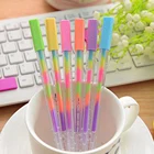 1 шт. 0,8 мм Радужная гелевая ручка разноцветные роликовые ручки флуоресцентные Хайлайтер для черной бумаги Канцтовары для школы