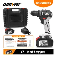 21v cordless brushless screwdriver electric screwdriver impact 80nm professional multi function mini drill for house renovation