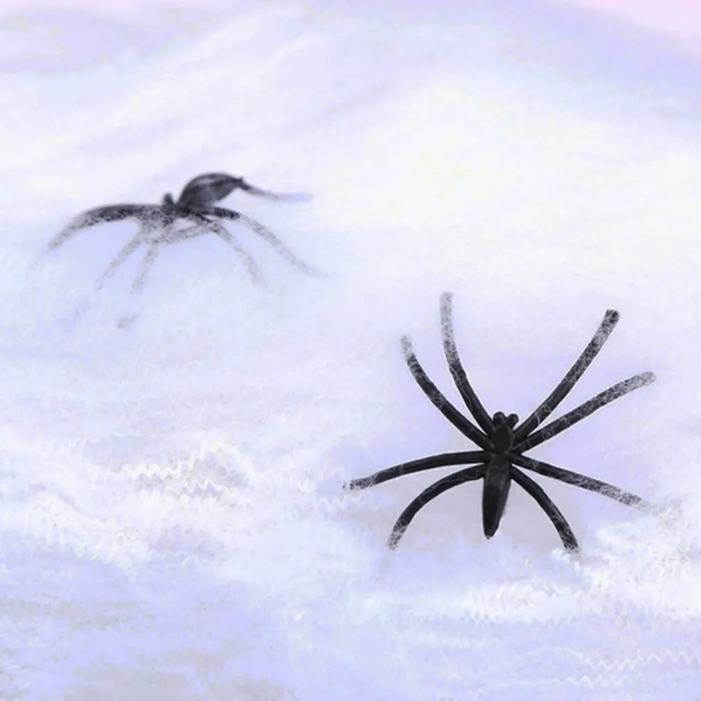 

Stretchy Spider Web Cobweb With Spider for Bar Haunted House Arranged Decor Halloween Party Decoration Supplies