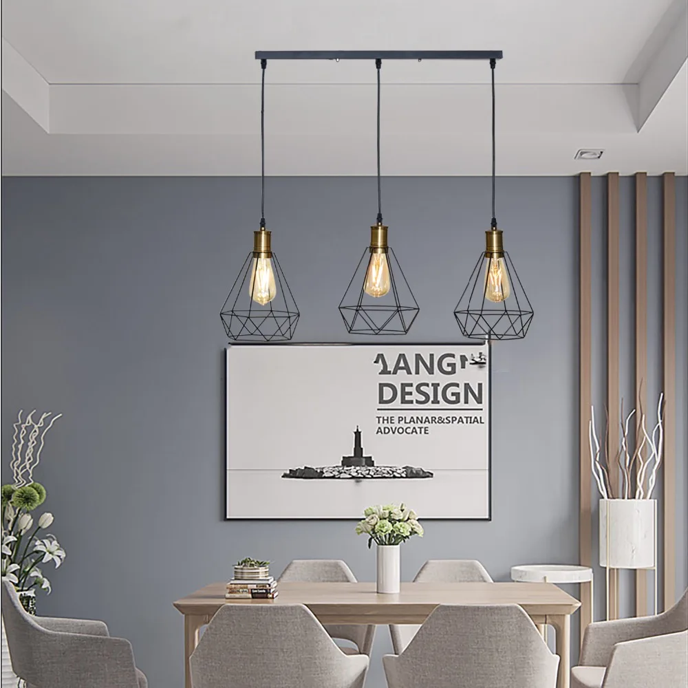 ZhaoKe современный промышленный винтажный подвесной светильник в клетку железная