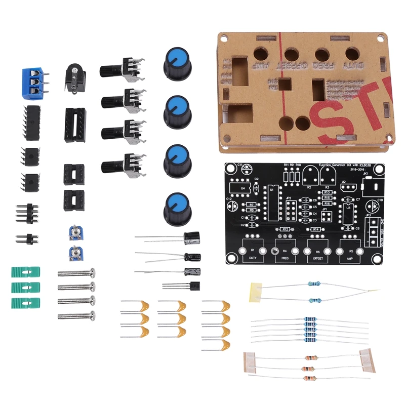 

Icl8038 Signal Generator Diy Kit Sine Triangle Square Sawtooth Output 5Hz~400Khz Adjustable Frequency Amplitude