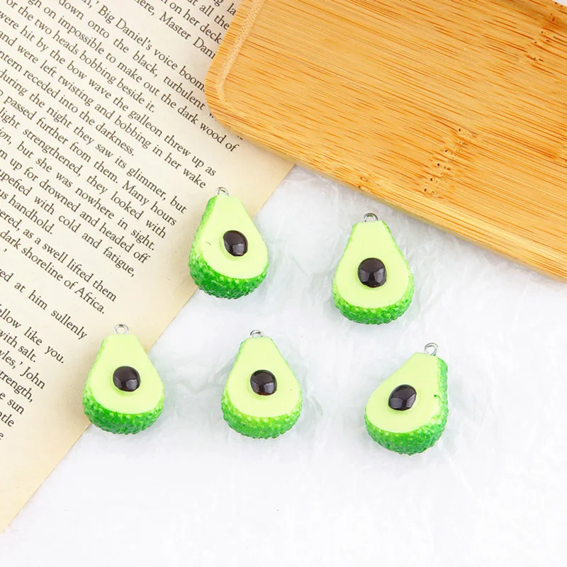 

5Pcs Simulation Mini Avocado Resin Charms Cute DIY Findings Creative Earrings Pendants Jewelry Making DIY Decoration Craft