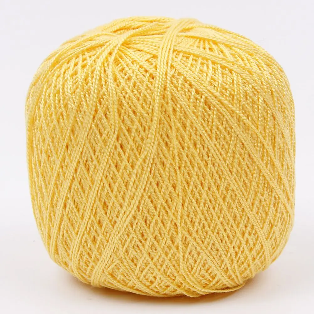 Yellow 1 шт. DIY мерсеризованный хлопок шнур нить ПРЯЖА для вышивки крючком Вязание кружевные украшения Швейные Инструменты Аксессуары - Цвет: Yellow