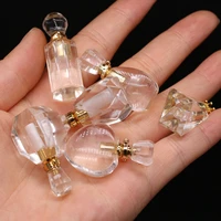natural semi precious stone clear quartz perfume bottle pendant diy for making jewelry necklace gift accessories