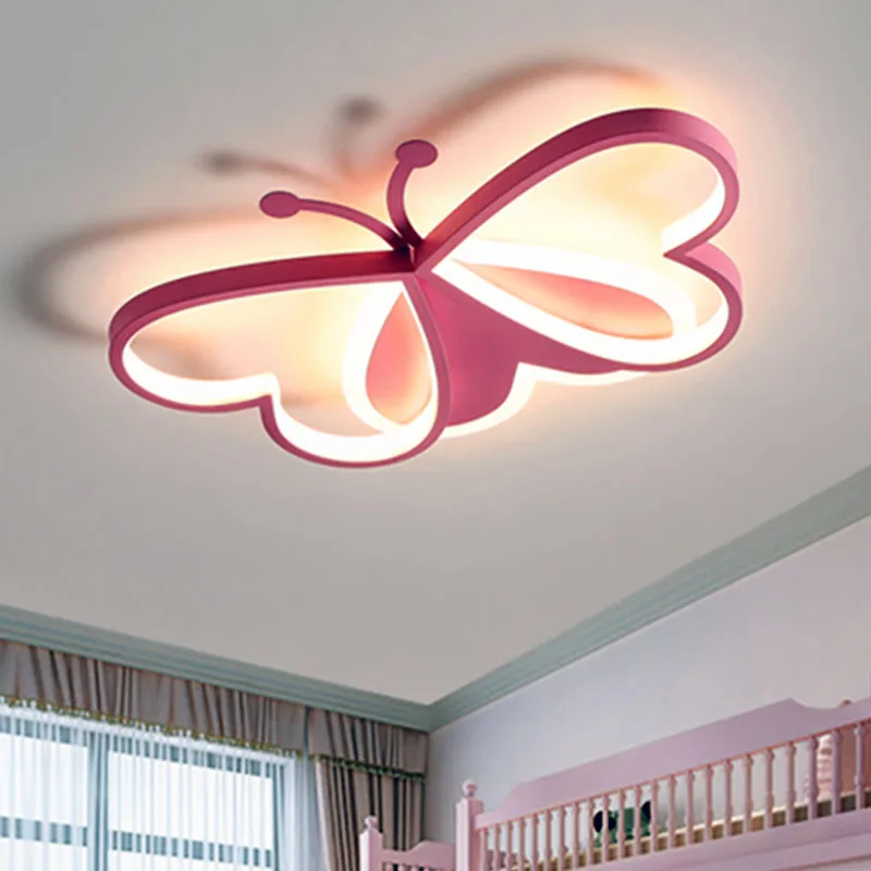 $57.34 2022 Butterfly LED Chandelier For Children's Room Bedroom Dimmable Kids Ceiling Lamp Moe Lighting