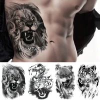 lion skull tiger temporary tattoo sticker lion wolf waterproof tatto warrior soldier body art arm fake tatoo men women