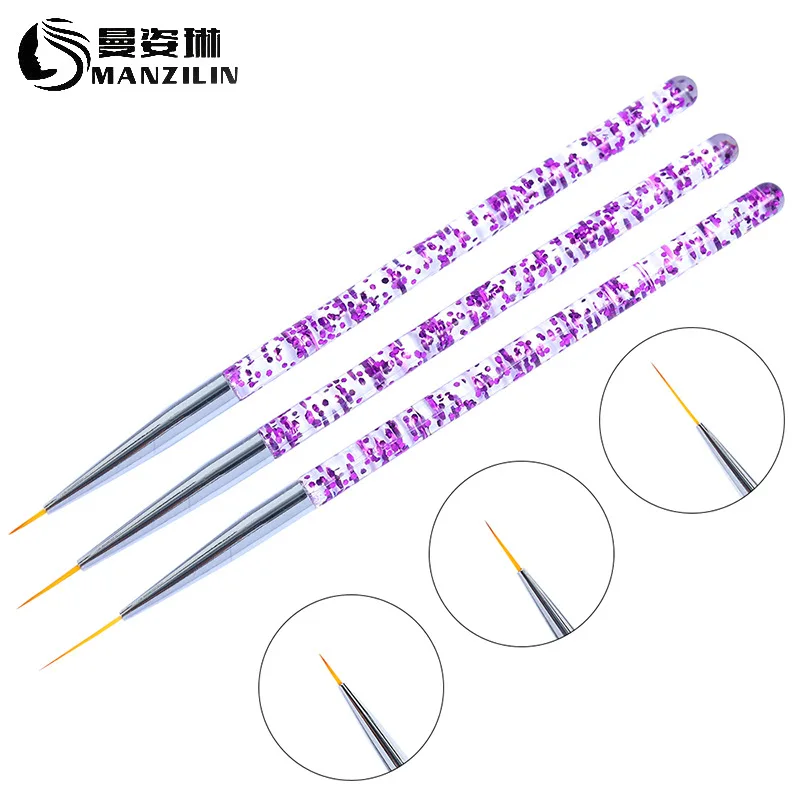 3 шт./компл. Нейл-арт лайнер живопись ручка 3D советы Сделай Сам акриловые кисти для