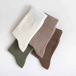 Однотонные хлопковые носки осеньзима теплые мужские носки мягкие удобные трикотажные Повседневные носки