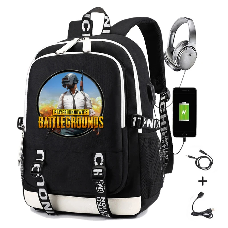 Мужской рюкзак Playerunknown's Battlegrounds с принтом PUBG, школьные сумки для ноутбука с зарядкой через Usb, Оксфордский рюкзак для путешествий