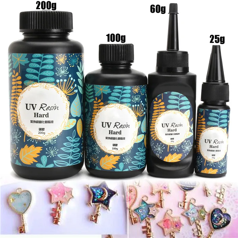 

25/60/100/200g UV Resin Glue Clear Gel Hard Type Solar Ultraviolet Solidify Cure Resin Activated Crafts For DIY Jewelry Mold