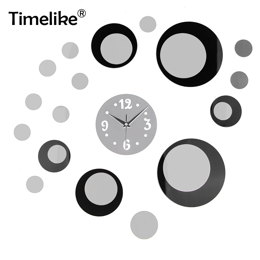 3D большие зеркальные настенные часы стикер DIY креативный домашний Декор