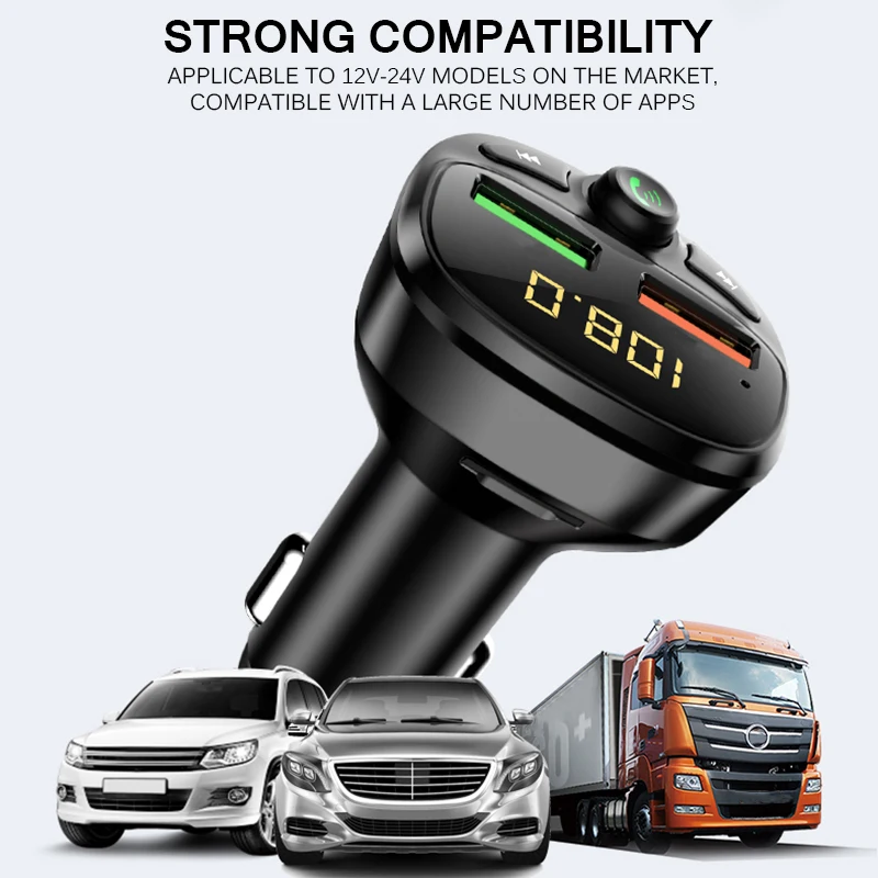 Автомобильное зарядное устройство AOZBZ с двумя USB-портами Mp3 беспроводной