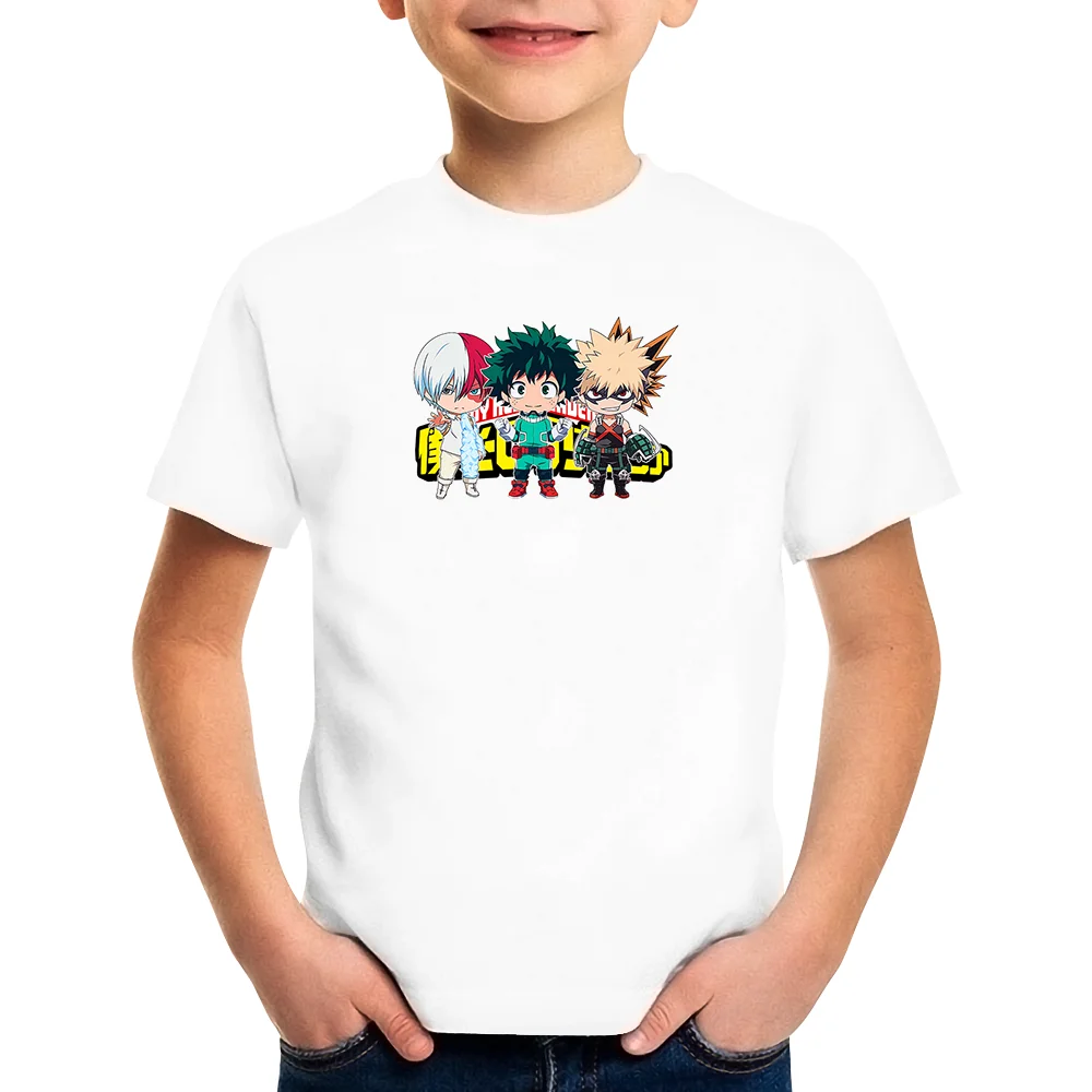 Детские футболки с принтом аниме Моя геройская Академия Забавные мультяшным