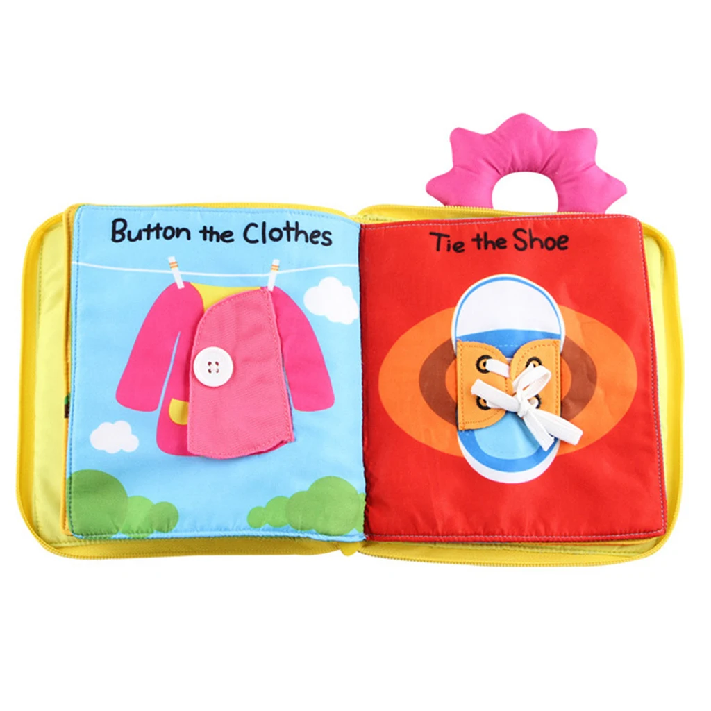 Kids Soft Book Zip Button Buckle Tie Lace Time Basic Skills Learning Toy | Игрушки и хобби