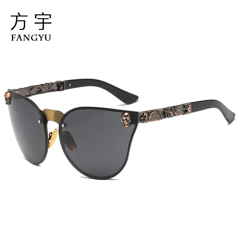 

new frameless fashion trendy sunglasses manufacturer's self-selling explosion models skull head women's sunglasses