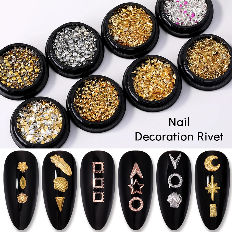 Розовые золотые серебряные заклепки для ногтевого дизайна крошечные гвоздики