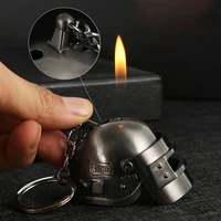 creative pubg gas lighter third level helmet metal lighter cigar cigarette lighters smoking accessories gadgets for men