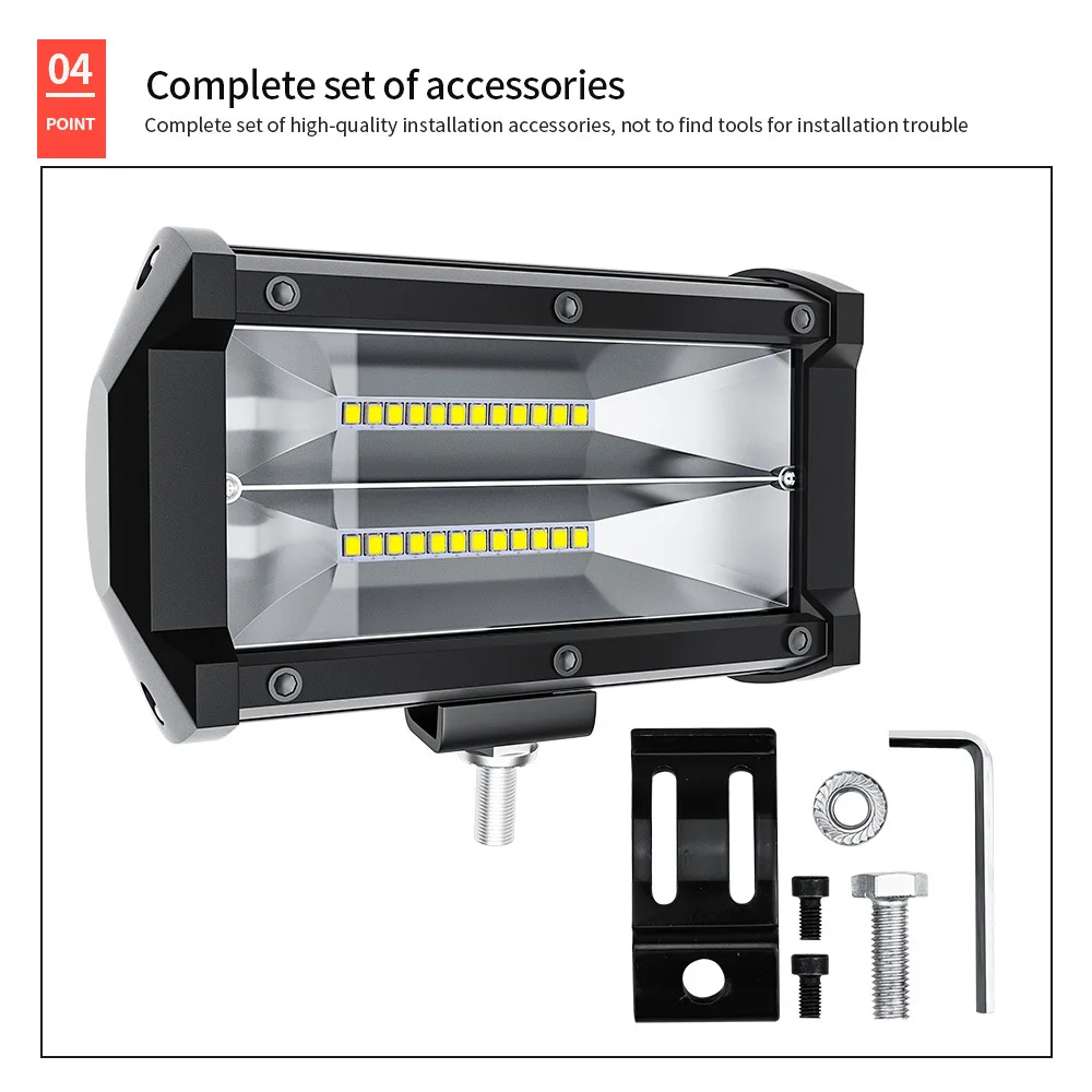 1 пара Автомобильный светодиодный светильник 5 дюймов 24 лампы 72 Вт