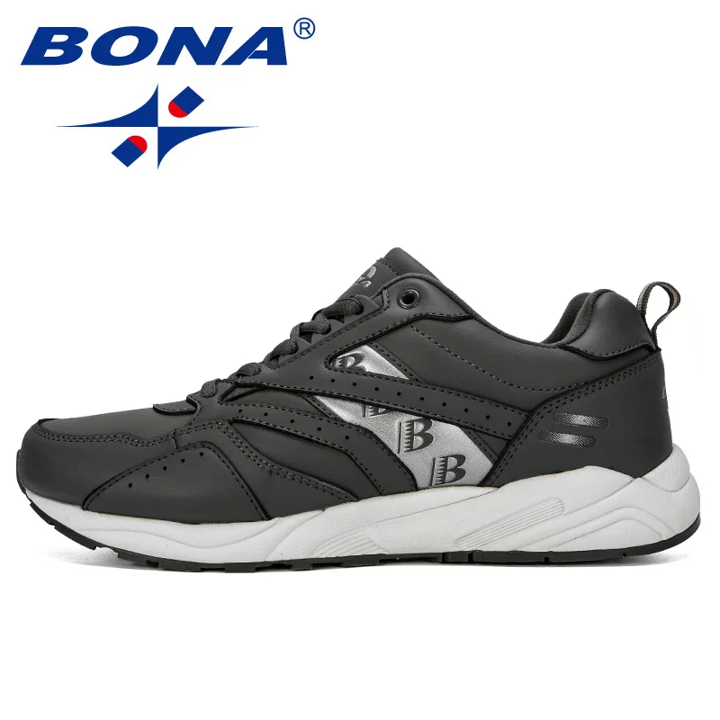 BONA New Designers Cow Split Running Shoes Men Outdoor Sneakers Shoes High Quality Breathable Shoes Jogging Tennis Shoes