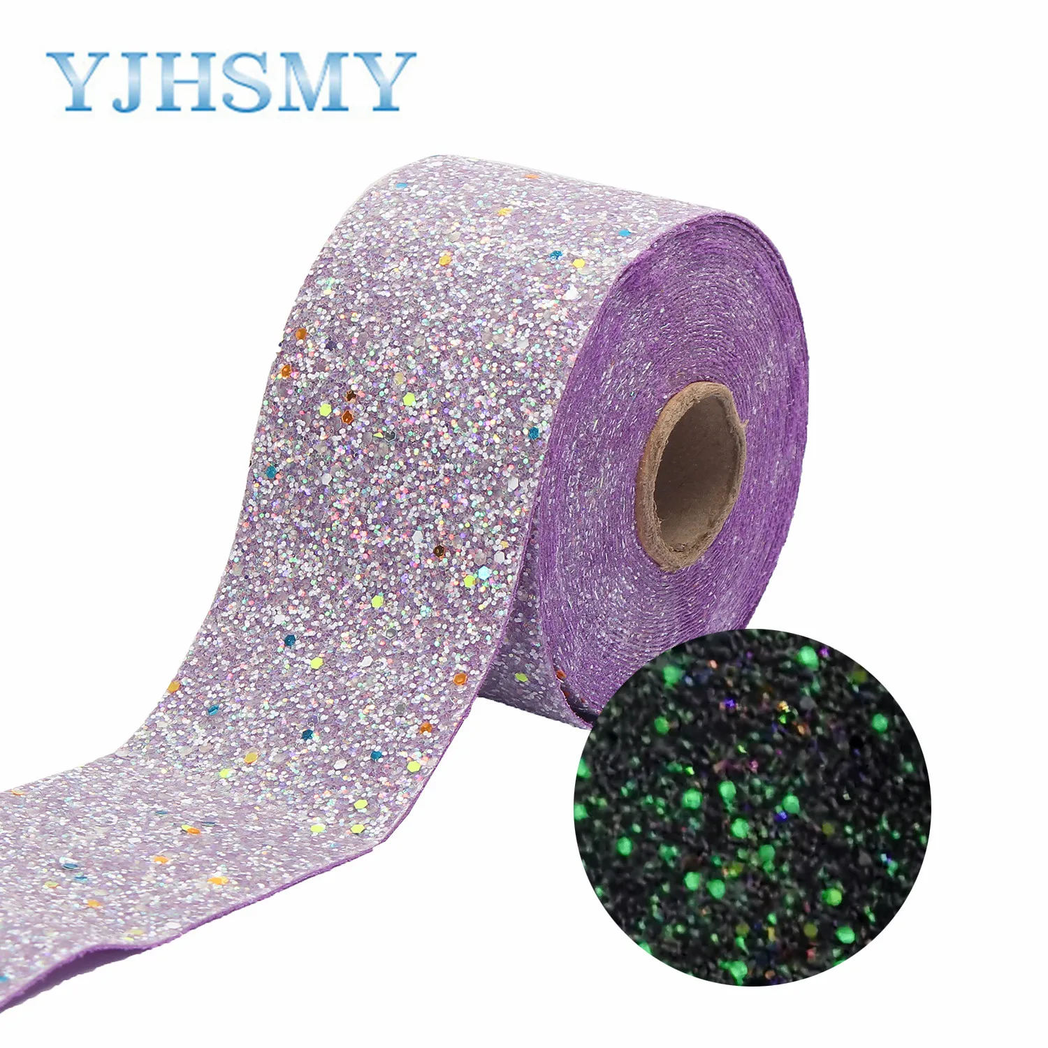 YJHSMY 197301 75mm New Fluorescence Color glitter thick ribbon Blingbling 2 yards DIY handmade Headwear gift package materials | Дом и сад