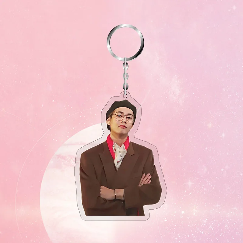 

KPOP Bangtan Keychain V Fashion Personality Keyring Accessories Acrylic Key Ring Jewelry Gift for Fans Women Men