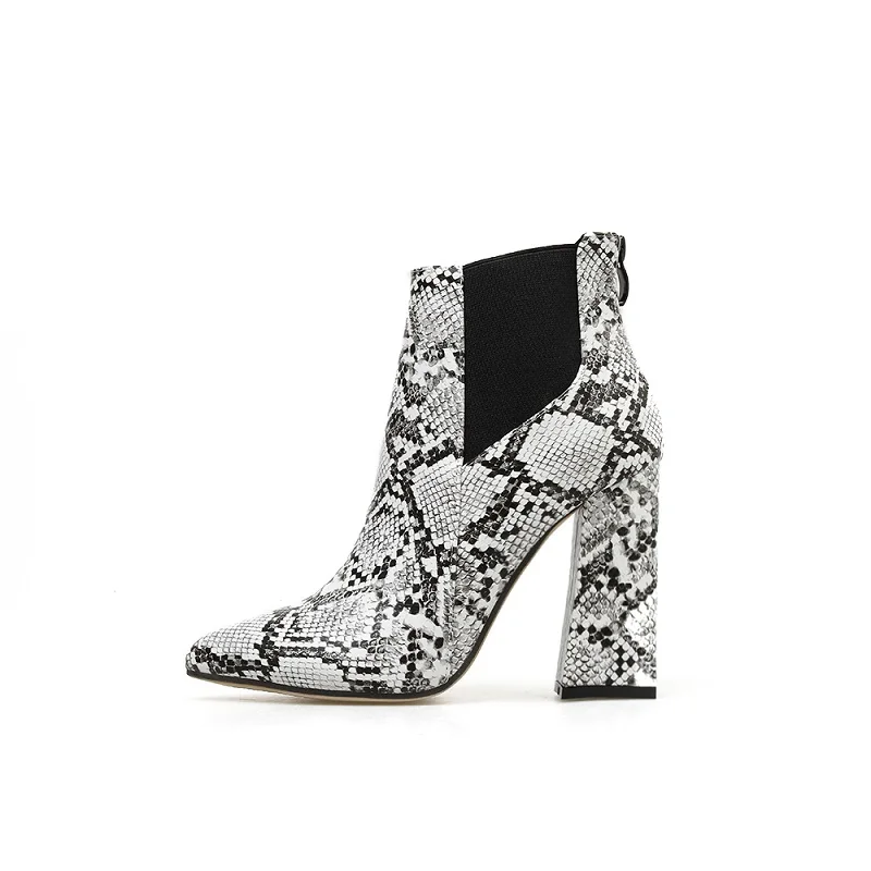 Женская обувь Женские туфли из искусственной кожи со змеиным принтом пикантные