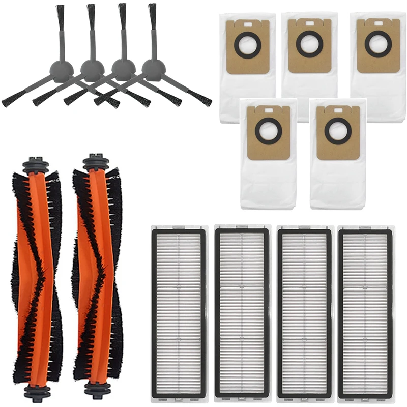 

15PCS For Dreame Bot L10 Plus Vacuum Cleaner Accessories Main Brush Side Brush Dust Bag Filters Spare Parts Replaceble