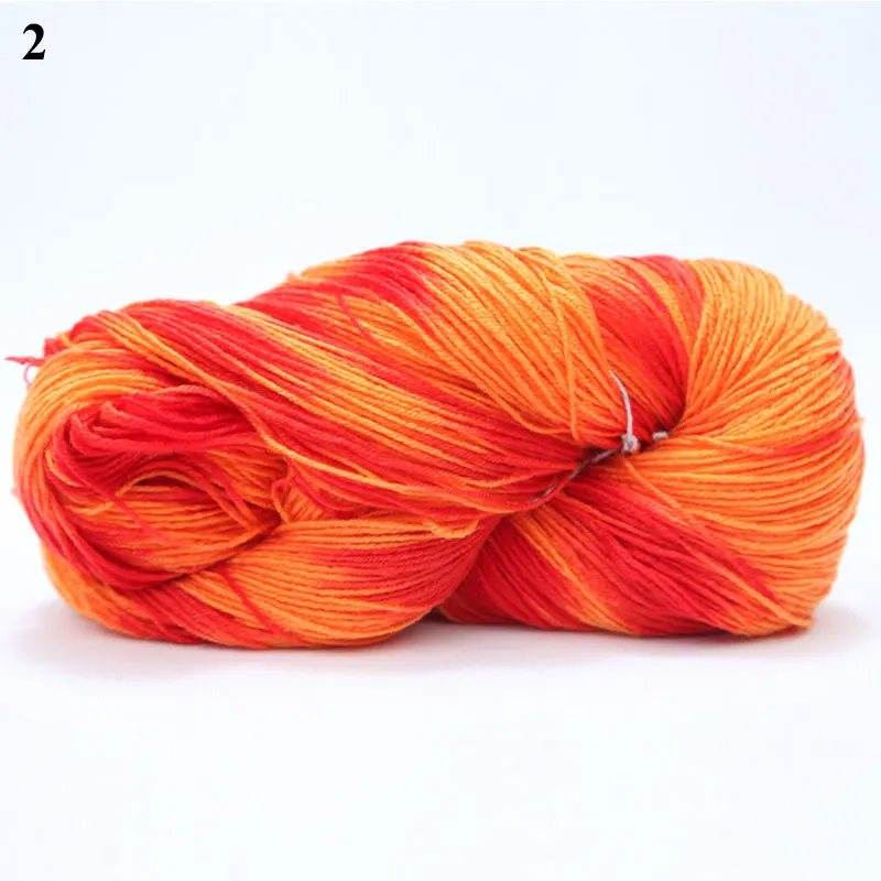 Радужная сегментная окрашенная пряжа для вязания крючком цветная молочная