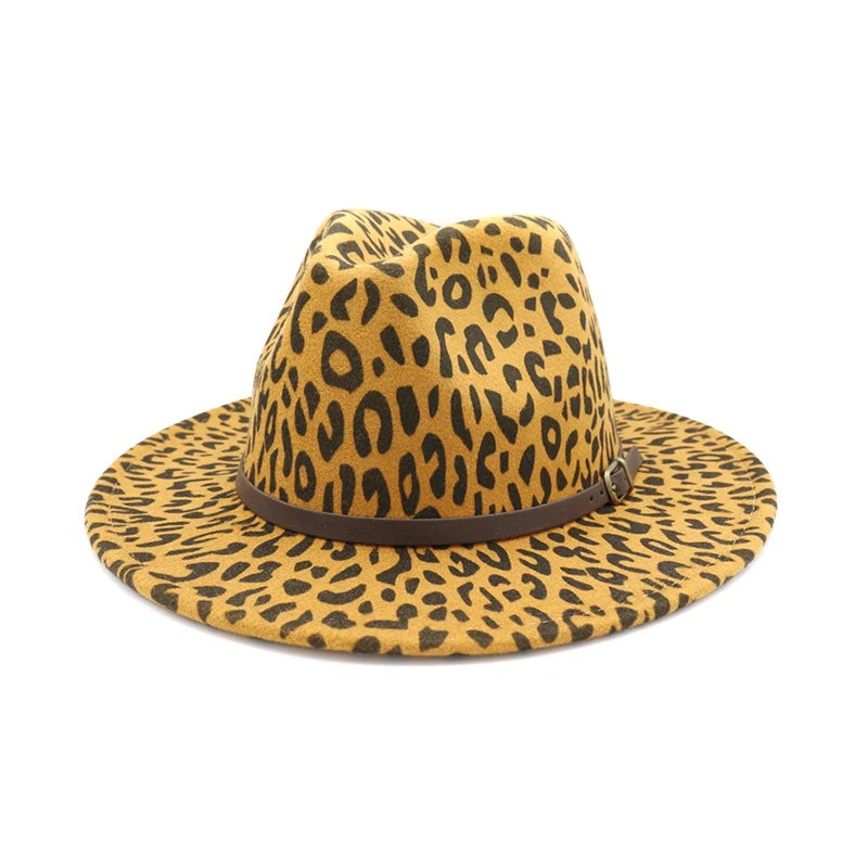 WZCX леопардовая модная женская джазовая шапка, сезон осень-зима, Повседневная Корейская версия, шапка для взрослых, фетровая шапка