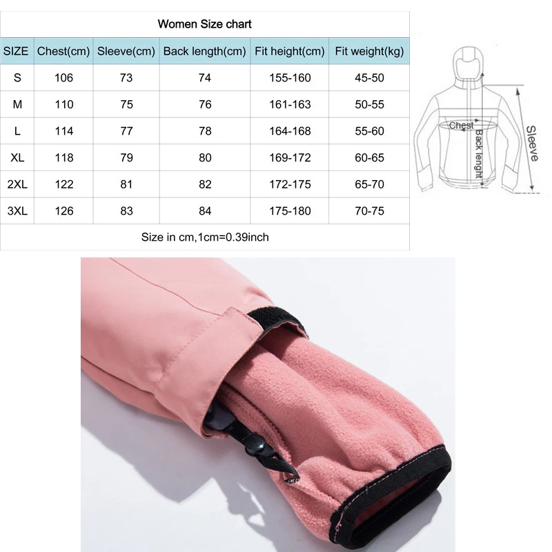 

THE ARCTIC LIGHT New 3 in 1 Winter Warm Camping Long Coat Waterproof Ski Snowboard Fishing Hiking Outdoor Jacket Women Windproof