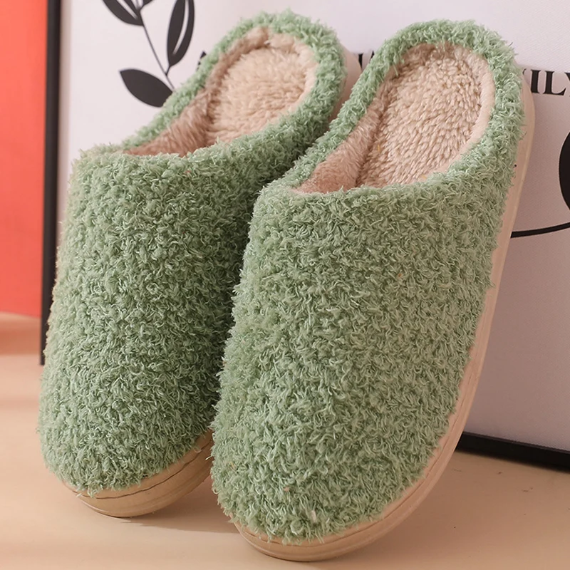 

Winter Cotton Slippers Women slip on House Slippers Ladies Fashion Shoes Indoor Slippers Female Floor Slides Couple Women Shoes