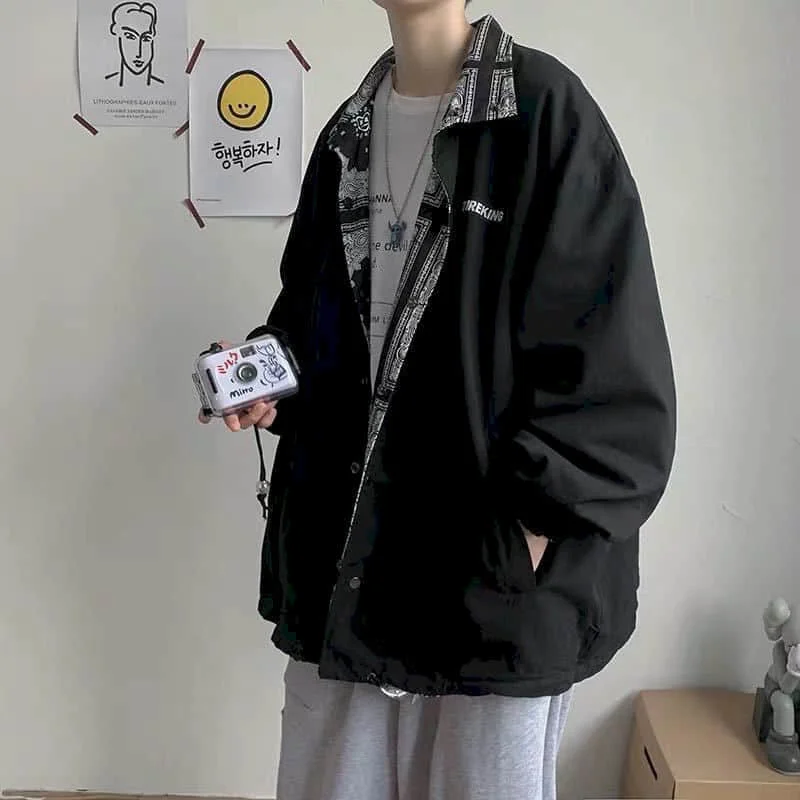 Куртка-карго для мужчин и женщин двусторонний Повседневный Топ в гонконгском