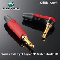 neutrik mutes audio guitar silentplug 2 pole right angle gold plated 14 inch 6 35mm professional phone instrument plug
