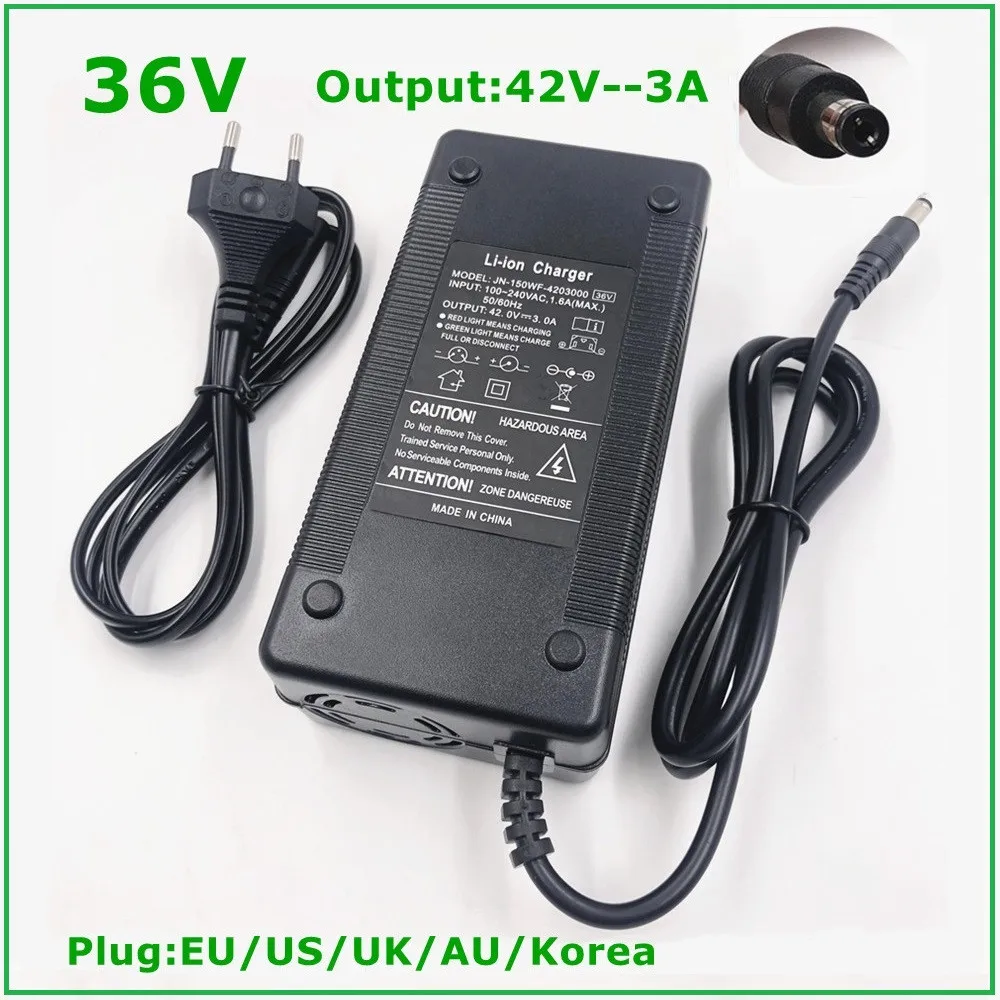 

42V 3A Battery Charger For 10S 36V Li-ion Battery Electric Bike Lithium Battery Charger High Quality Strong Heat Dissipation