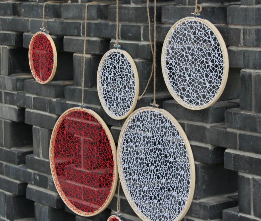 

Wall hanging Dreamcatcher Background party decorations Home Decor Mesh