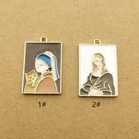 10pcs 16x24mm enamel women painting charm for jewelry making earring pendant necklace bracelet accessories diy craft findings