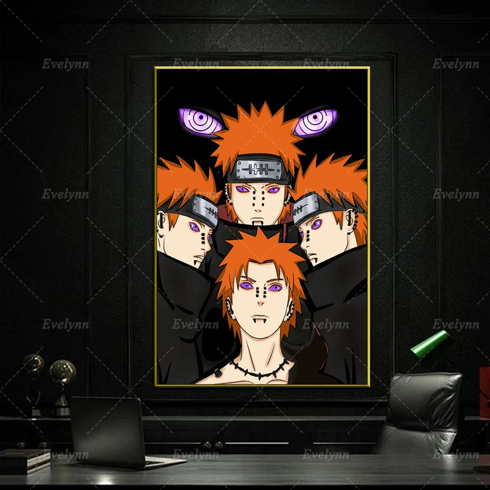 

Naruto Pain Akatsuki Japanese Anime Canvas Poster And Print Home bedroom Decor Pictures Living Room Cuadros Wall Art Painting