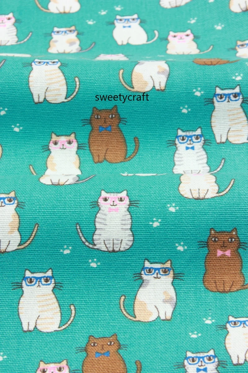 110x45 см с рисунком кота Плотная хлопковая ткань DIY Швейные сумки скатерти обувь