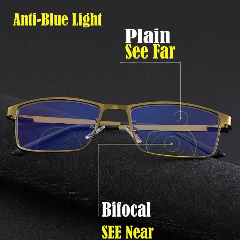 Высококачественные фотохромные очки для чтения мужские бифокальные линзы с