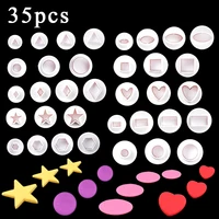 35pcs geometry pentagram star seal kitchen accessories star plunger cutter biscuit cookie cake mold cake decorating tools