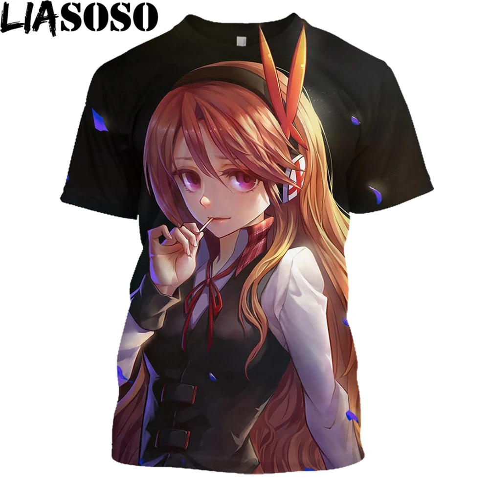

LIASOSO Anime Akame Ga Kill T Shirt 3D Print Men Women T-Shirt New Oversized Round Neck Top Casual Loose Tee Sports Wind Clothes
