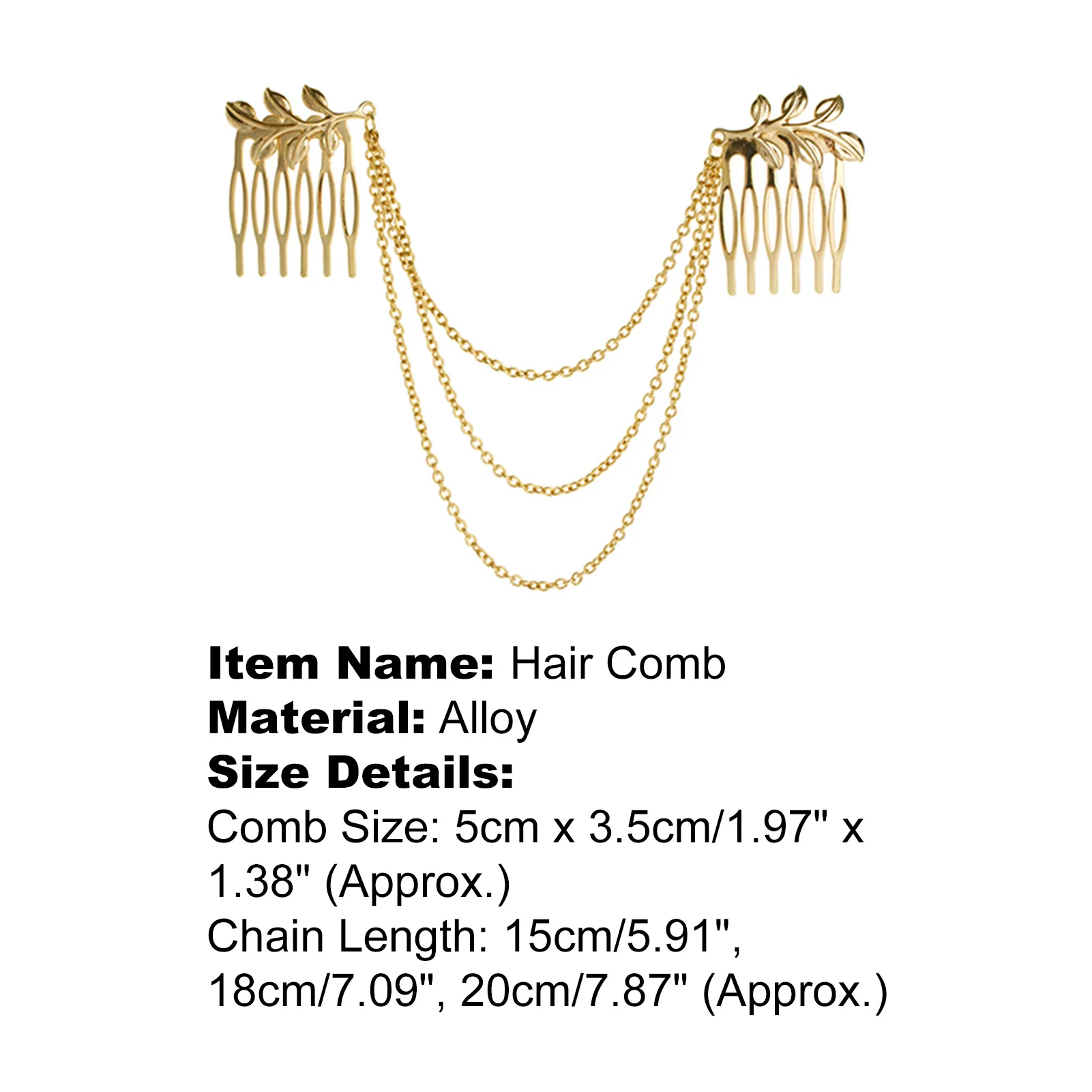 

New Fashion Lovely Delicate Leaf Chain Tassel Hair Band For Women Inserting Comb Hair Hair Accessories Princess Jewelry
